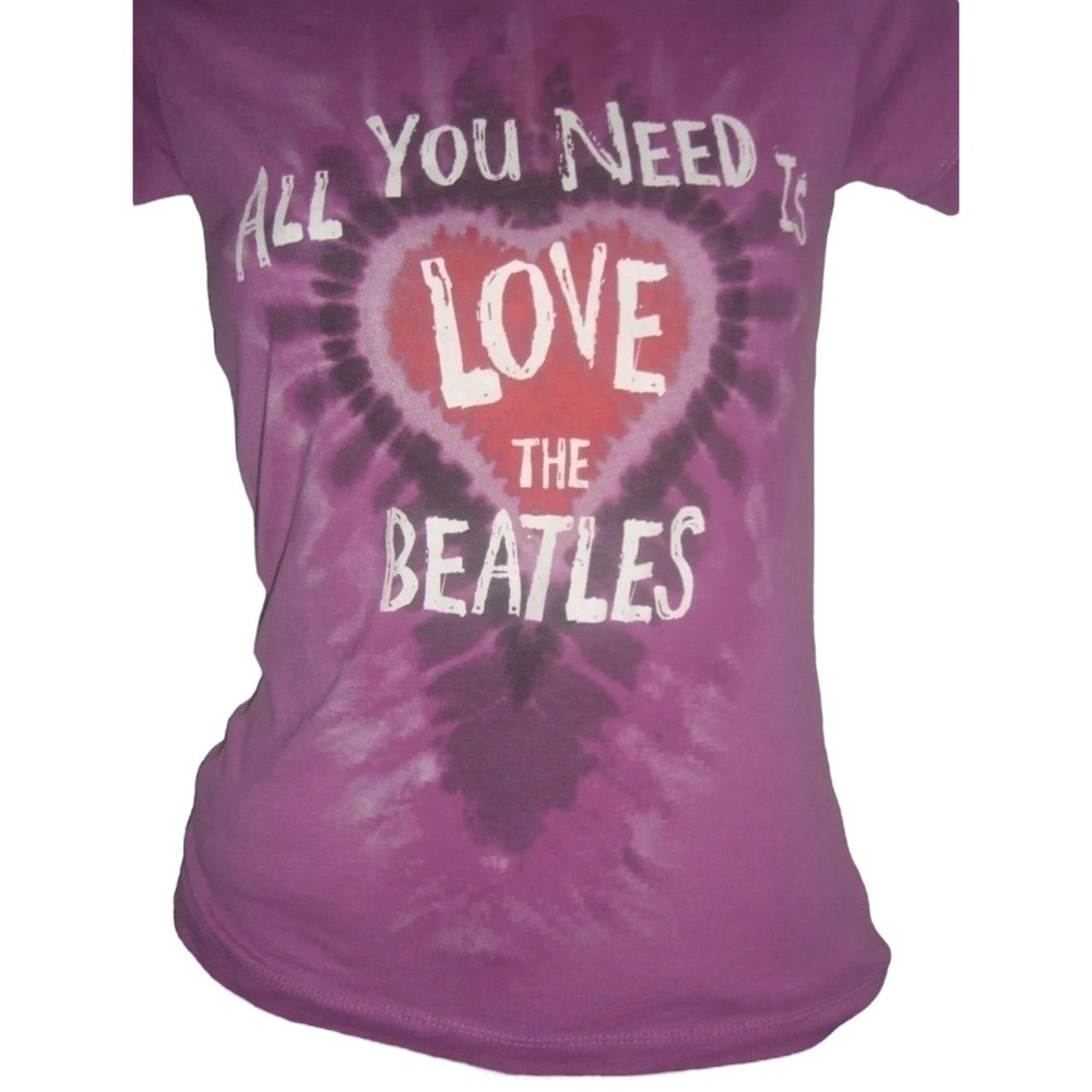 Beatles Tee Shirt Pink Tie Dye All You Need Is Love McCartney Lennon Band Boho - Picture 4 of 9